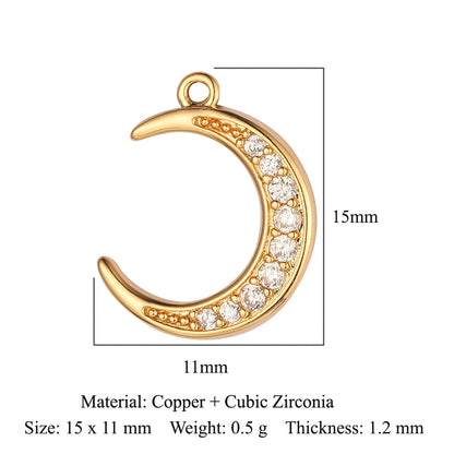 Star moon copper zircon devil's eye DIY pendant