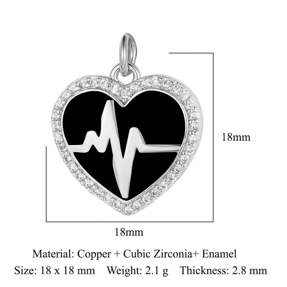 Heartbeat Eyes Mom Copper Zircon Pendant