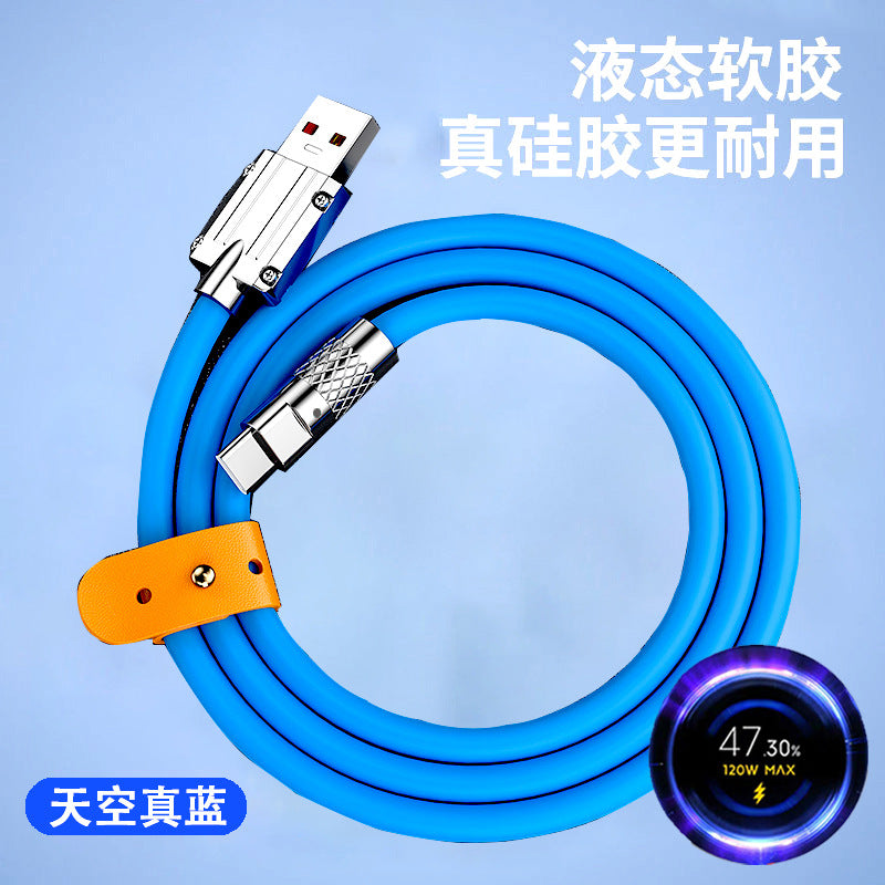 Cable de carga rápida Gold Mark de 120 W de aleación de zinc para Redmi K40/K50/K60 