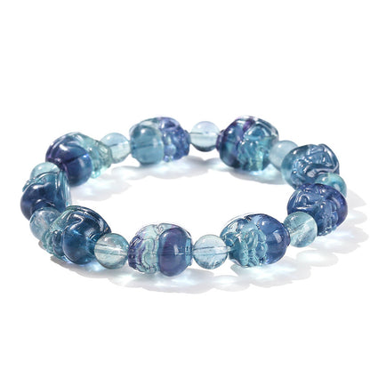 Pulsera Pixiu de fluorita azul natural 