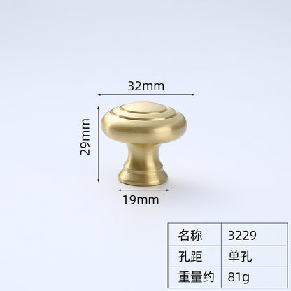 Solid brass cabinet door pull handle