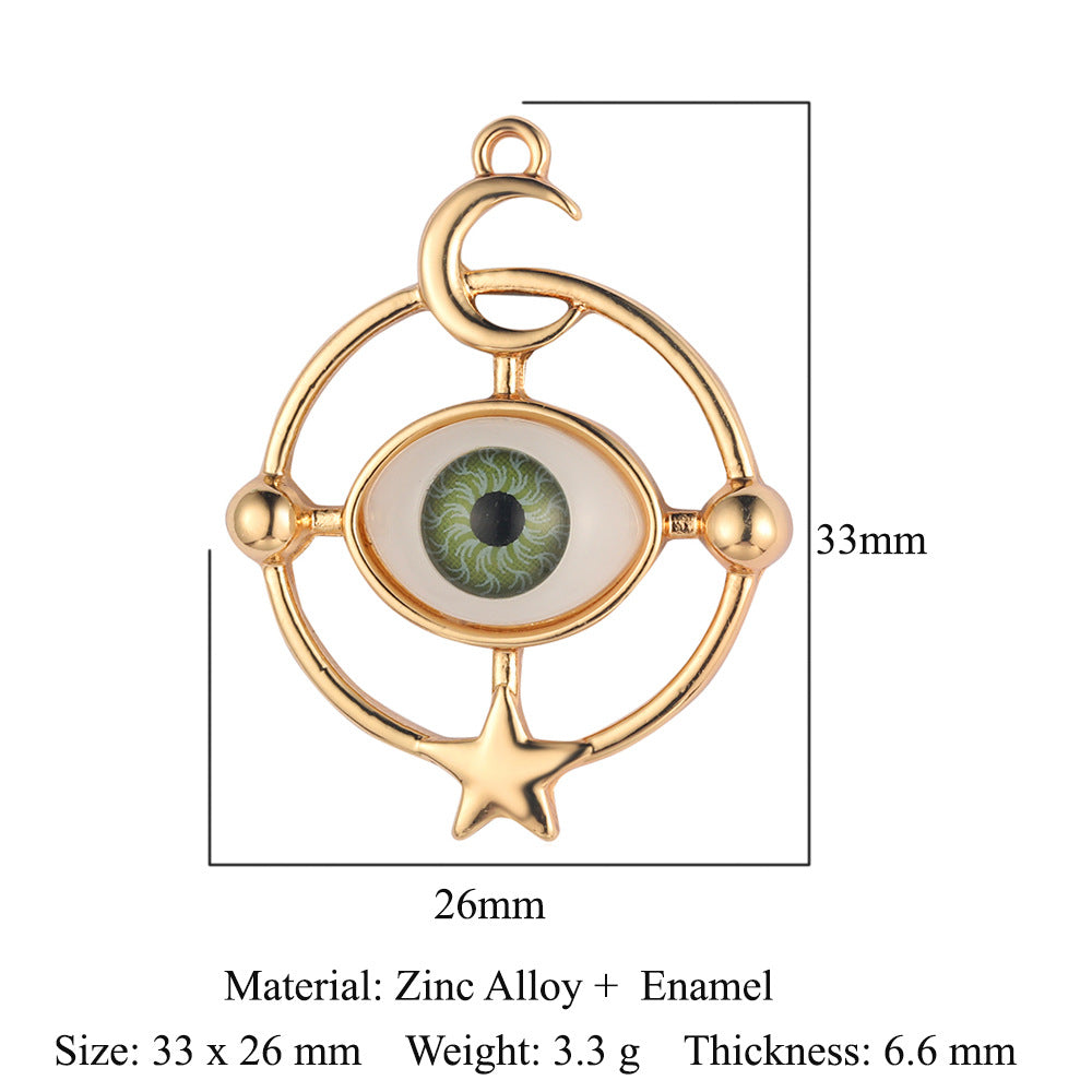 5 piezas/bolsa de pendientes y collar de aleación con forma de ojo de amor geométrico 