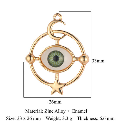 5 piezas/bolsa de pendientes y collar de aleación con forma de ojo de amor geométrico 