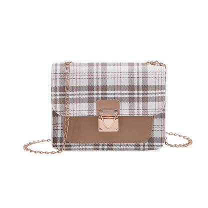 Ladies bags plaid square bag