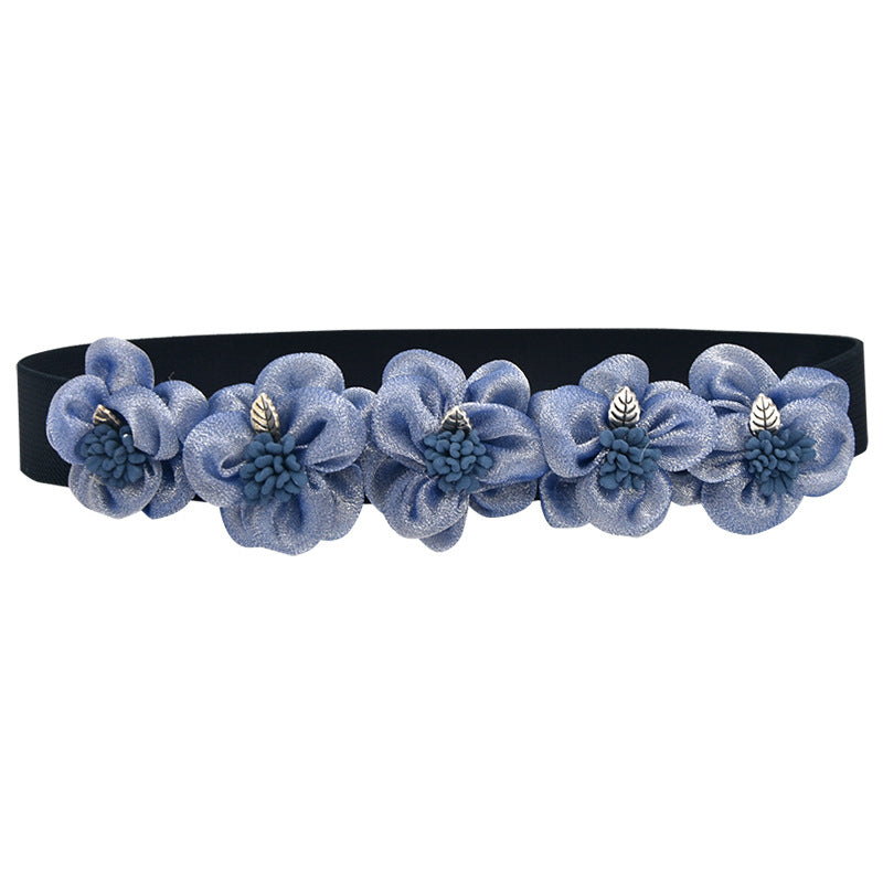 Thin belt waist flower waist girl