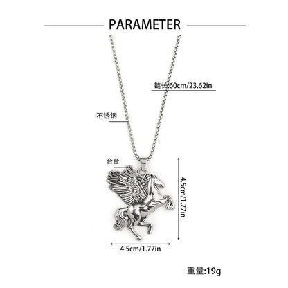 Hip Hop Fengfei Ma Long Titanium Steel Men's Necklace Pendant