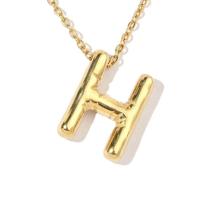 18k real gold titanium steel bubble letter pendant