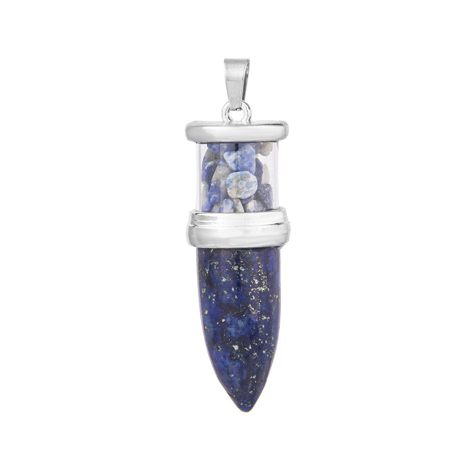 Single-pointed gravel hexagonal column pendulum pendant