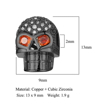 Buddha head skull copper zircon spacer beads