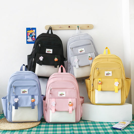 Stitching contrast color student backpack