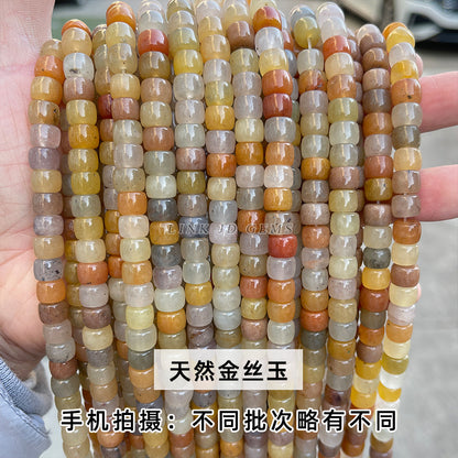 8/10Mm natural green Dongling jade loose beads