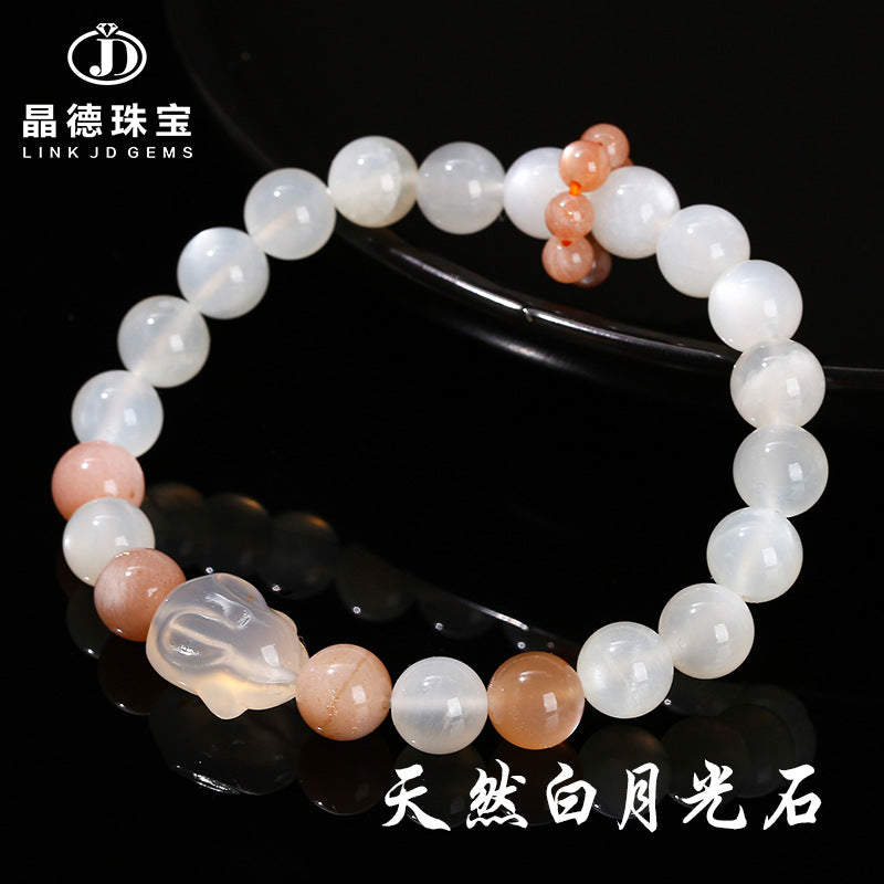 5A Natural White Moonstone Bracelet