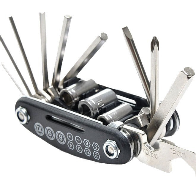 Bicycle maintenance combination tool 16 in 1