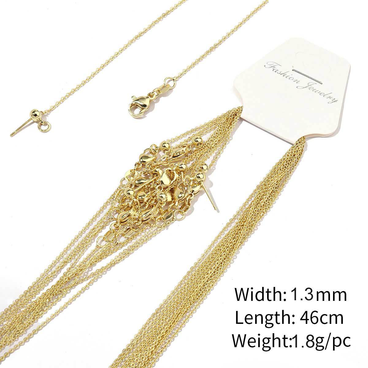 18K real gold color retention universal adjustable necklace