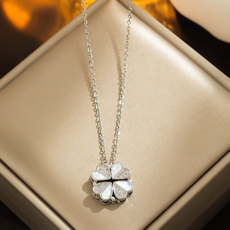 Flower Magnetic Pendant Necklace: Elegant Dual Wear