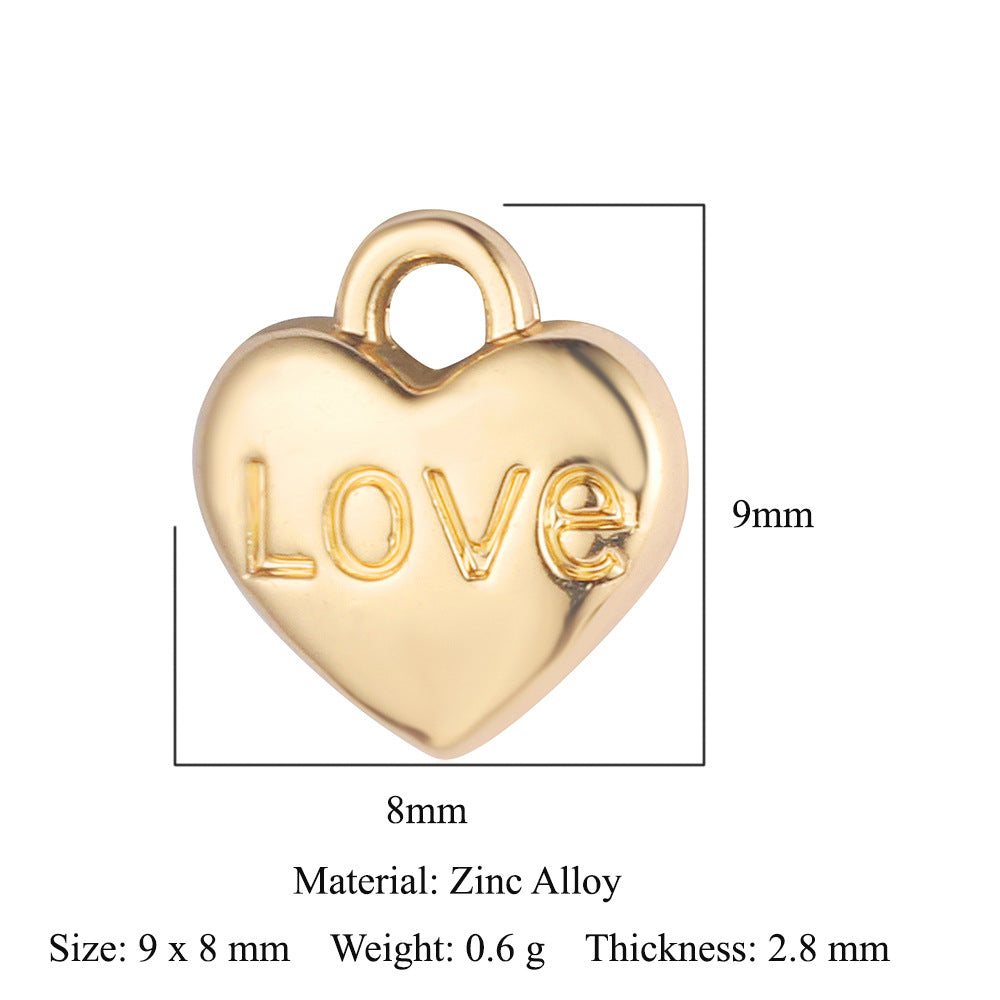 5 pcs/bag flower love rose alloy pendant