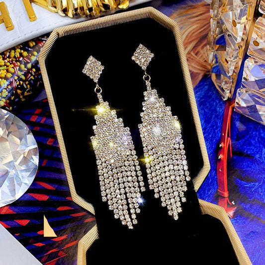 925 Silver Needle Tassel Earrings for Women