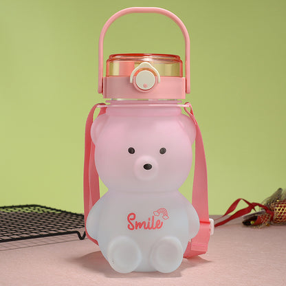 Bear Dual-Drink Plastic Bottle with Strap