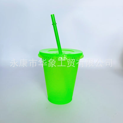 Popular pp glitter plastic cup 16oz