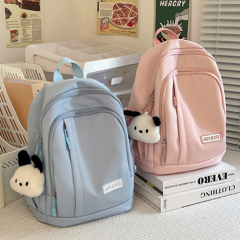 Japanese style solid color small backpack