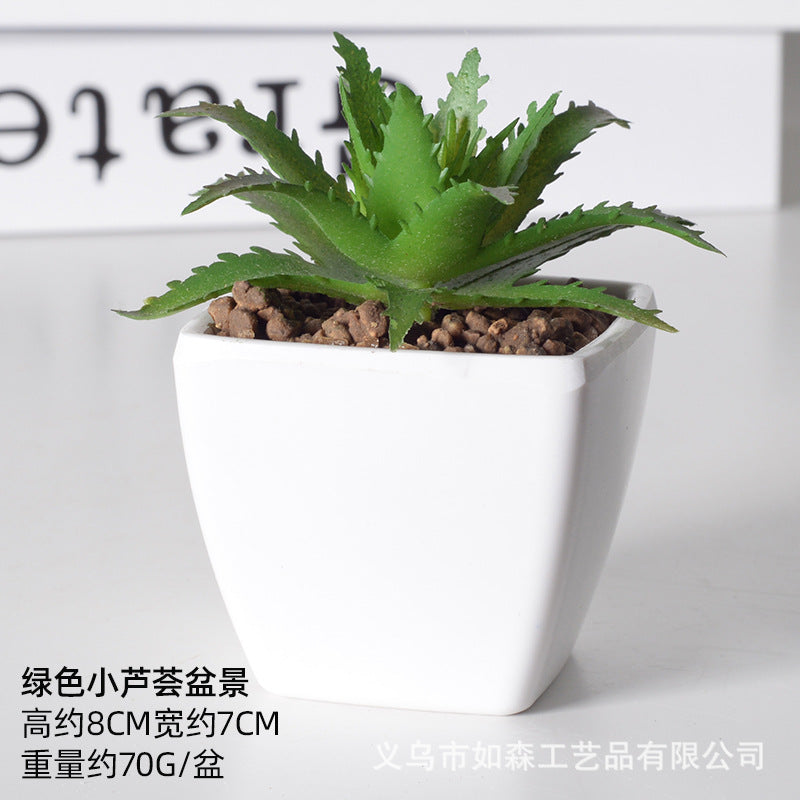 Simulation of succulent plastic bonsai artificial flowers combination