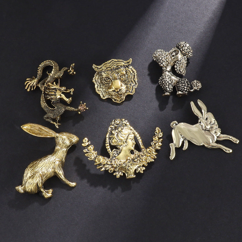 Chinese style metal brooch