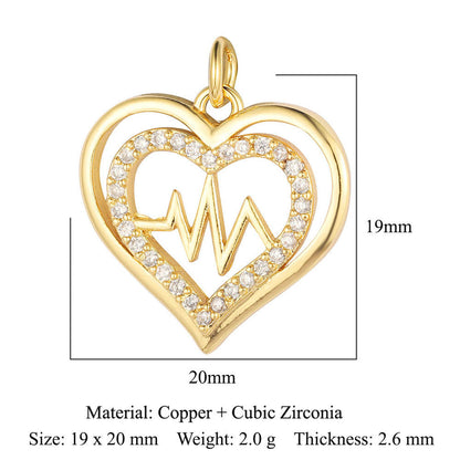 Love Lock Cross Heartbeat Crown Pendant Accessories