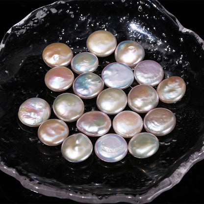 Freshwater pearl non-porous button beads loose beads