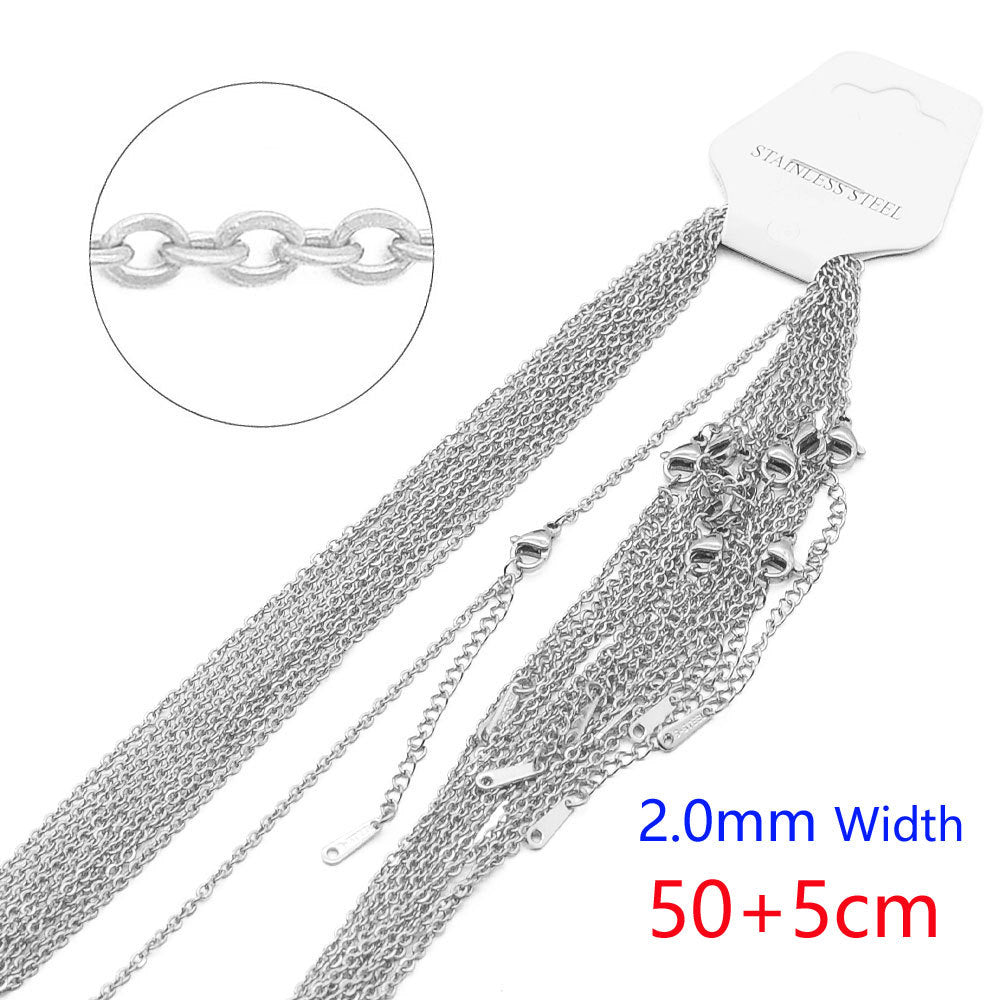 Stainless steel necklace O-chain flat cross DIY