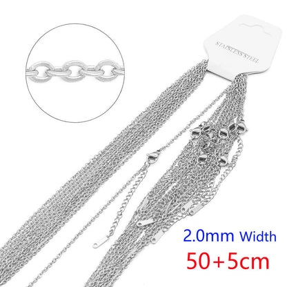 Stainless steel necklace O-chain flat cross DIY