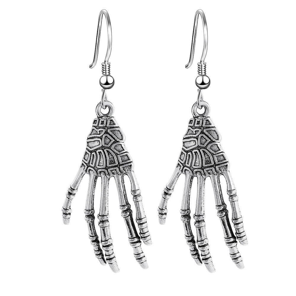 Horror Ghost Skull Palm Earrings