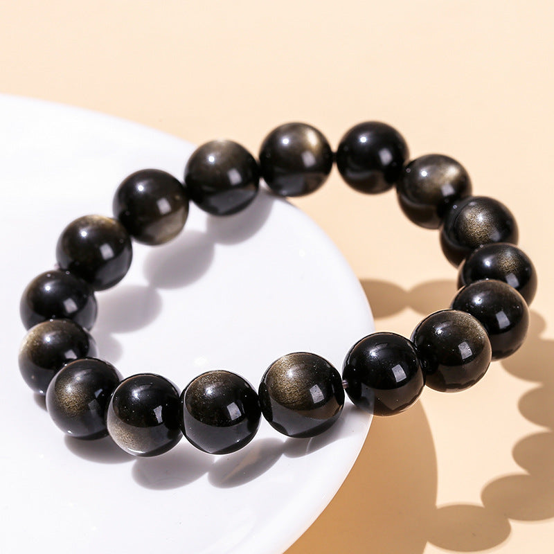 8A Natural Eyes Obsidian Bracelet