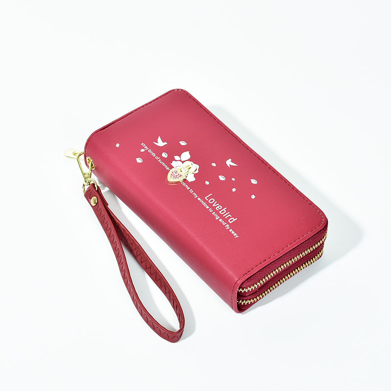 Wallet love printed mobile phone bag