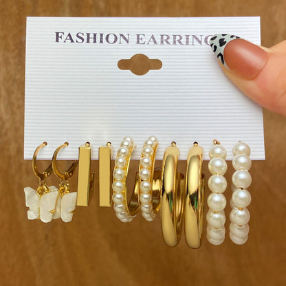 Retro style earrings set 5 pieces