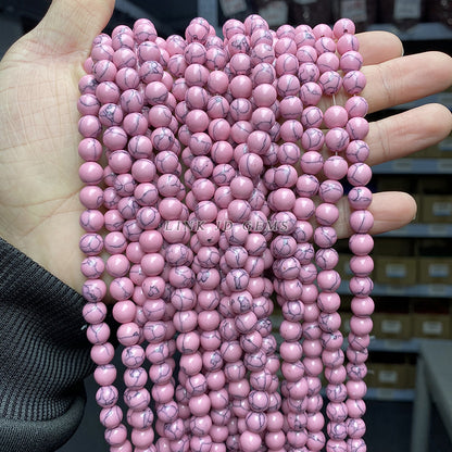 Synthetic pink turquoise beads loose beads