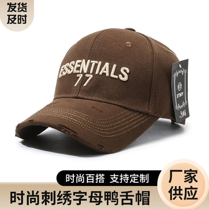 Gorra de béisbol coreana con letras grandes 