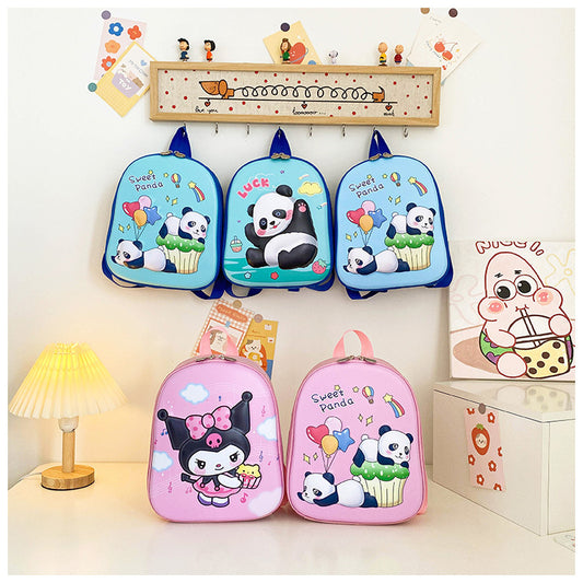 Cute eggshell panda bag baby school bag