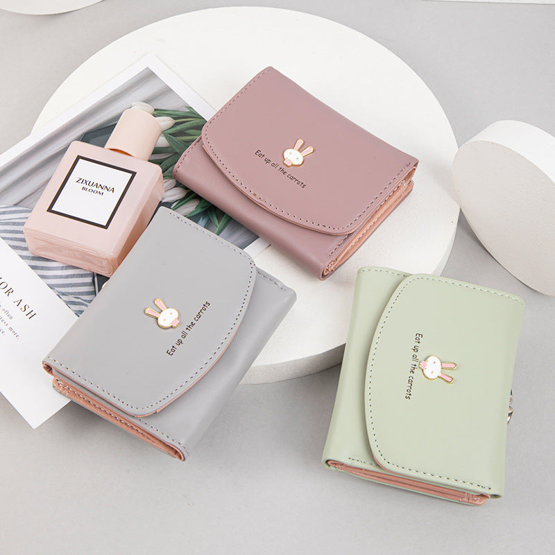 Cute rabbit wallet pu leather