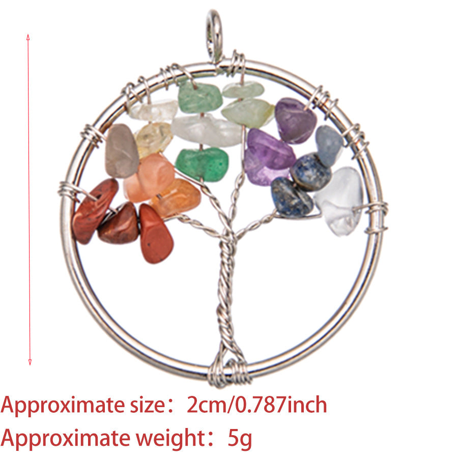 Tree of Life Pendant Natural Crystal Gravel Jewelry