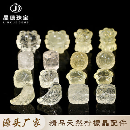 Natural lemon crystal engraving single piece