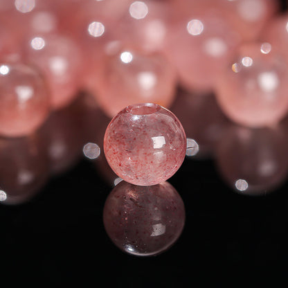 8Mm Natural Strawberry Crystal Macroporous Beads Loose Beads