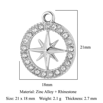 5 pcs/pack star moon sun zinc alloy pendant