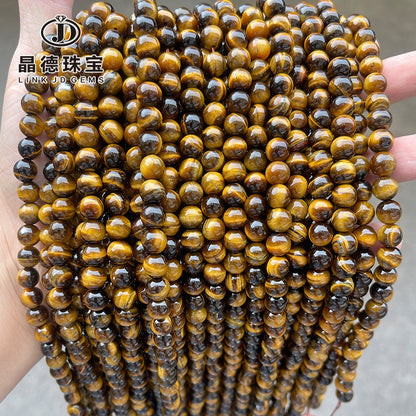 7A grade natural yellow tiger's eye stone loose beads