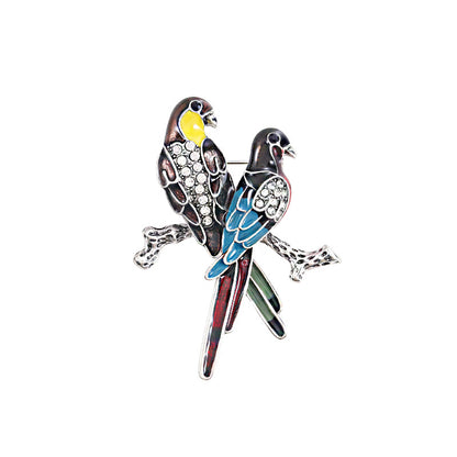 Alloy Oil Color Bird Brooch