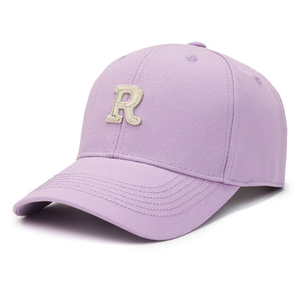 Minimalist R Letter Embroidered Duckbill Cap