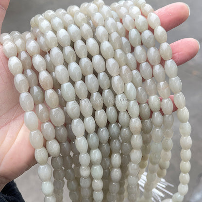 8 * 12Mm natural She Taicui jade rice beads bucket beads loose beads