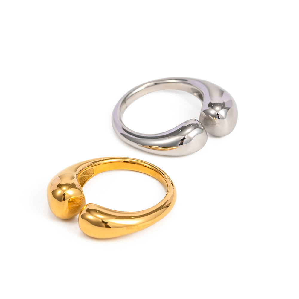 Polished gold-plated stainless steel ring