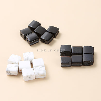 8 * 5Mm natural black agate square flat beads loose beads