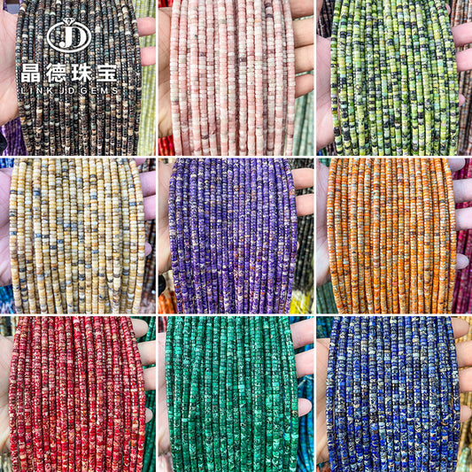 2 * 4Mm multi-colored emperor stone septum loose beads