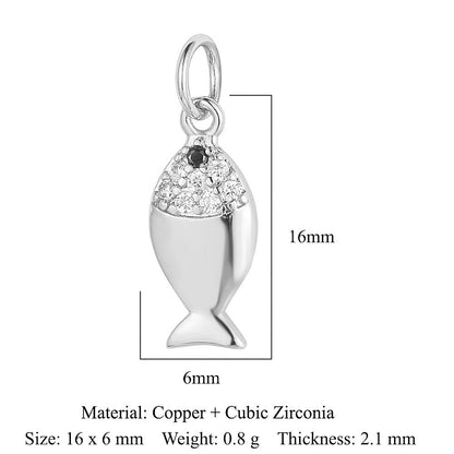 Cobra small fish copper zircon pendant.